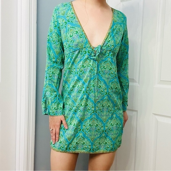 Victoria’s Secret Coverup Mini Dress Boho Summer Tropical Beach Vacation Small - Picture 1 of 7